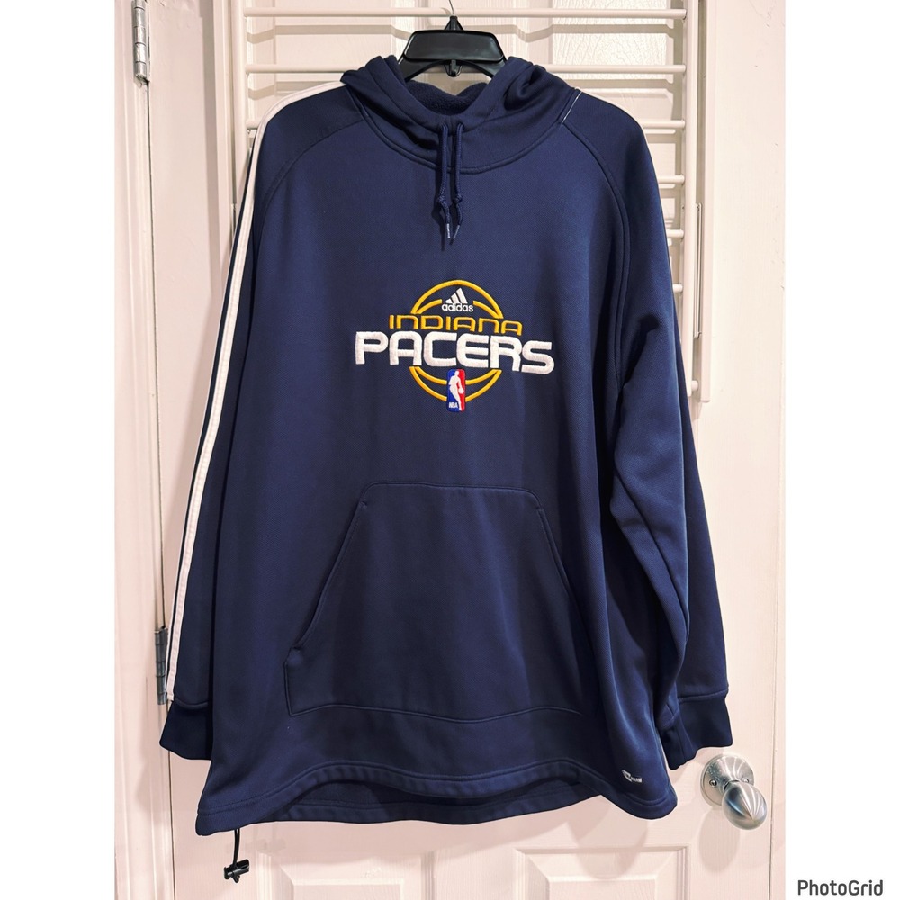 Adidas NBA Fusion Indiana Pacers Navy Blue Hoodie Mens Large Y2K Streetwear